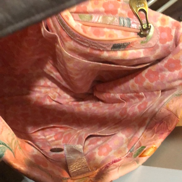 Bridget Shuster Large Leather Flowered Diaper Bag - Picture 7 of 8